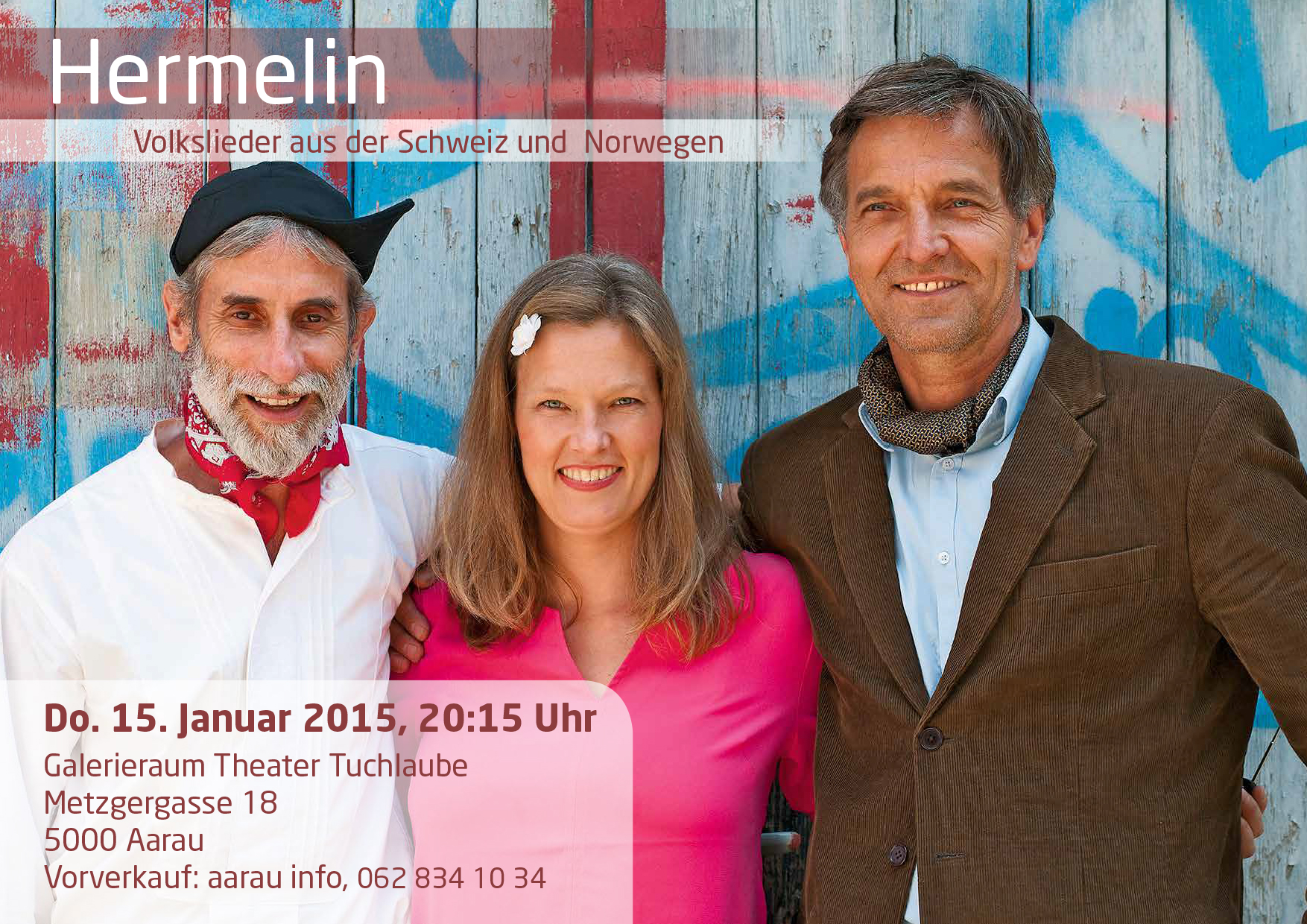 Konzertflyer «Hermelin» Theater Tuchlaube Aarau 2014